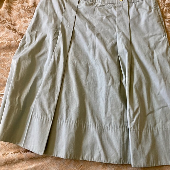 Loro Piana Green Cotton A Line Skirt - Picture 3 of 12